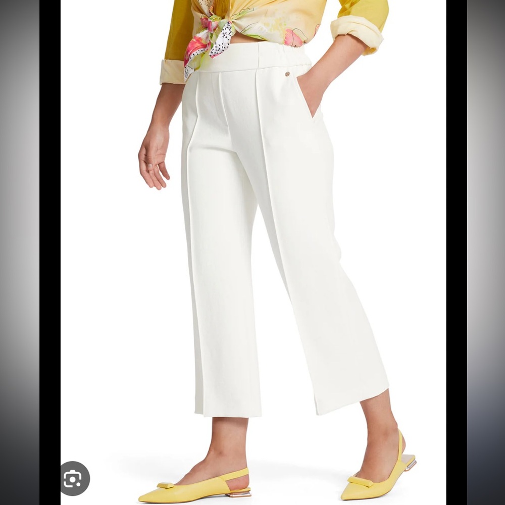 Marc Cain Off White Washington Pull on Cropped Trousers
